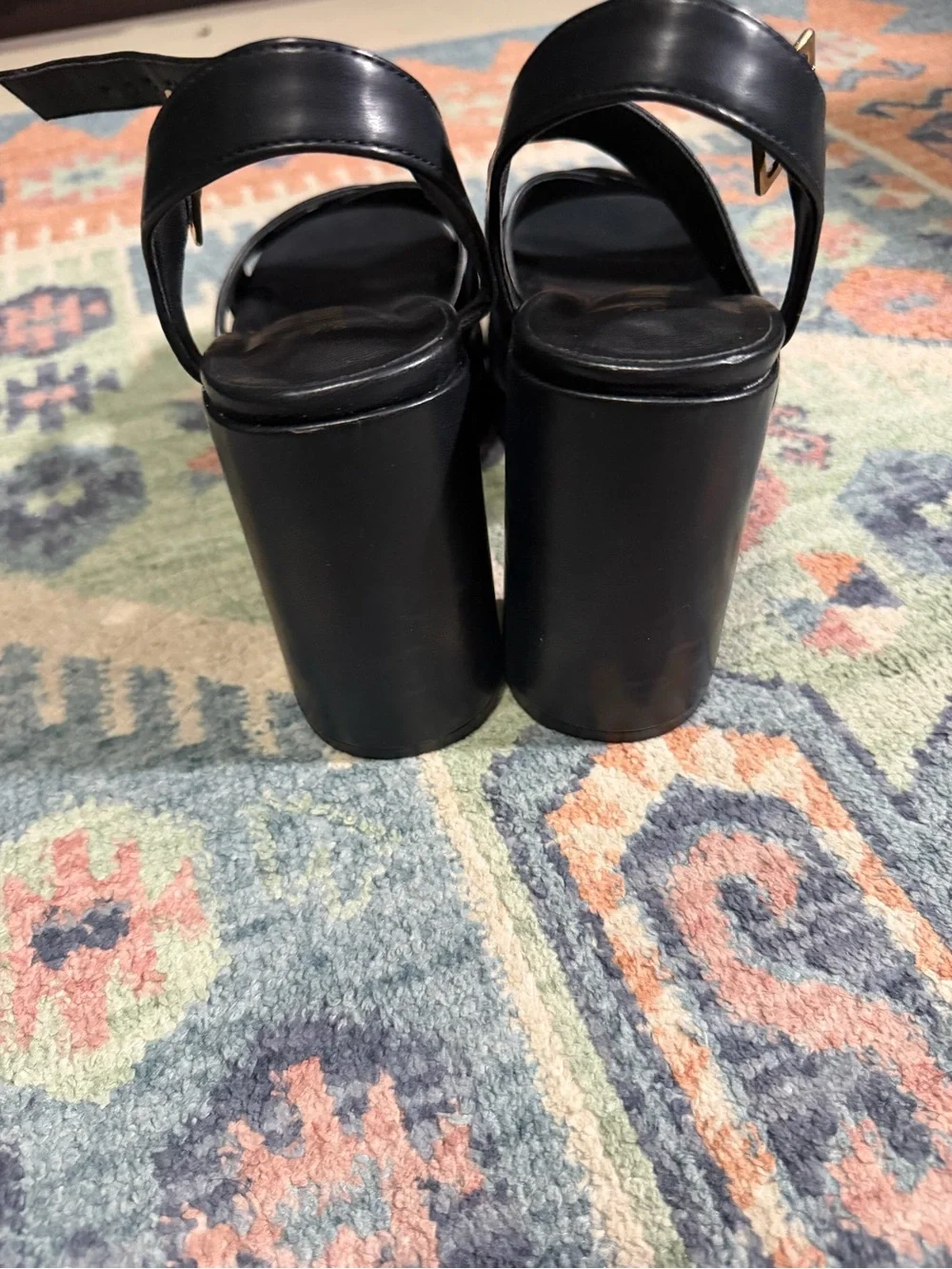 Dream Pairs Black Platform Sandals with Buckle